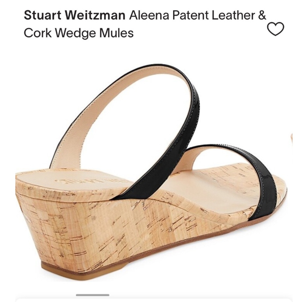 Stuart Weitzman Aleena Square Toe Wedge Slide San… - image 3